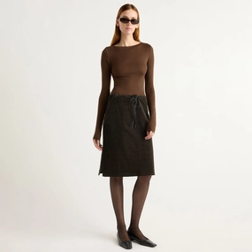 High Elasticity Material Modern Design Bellamy Corduroy Tie-Waist Skirt