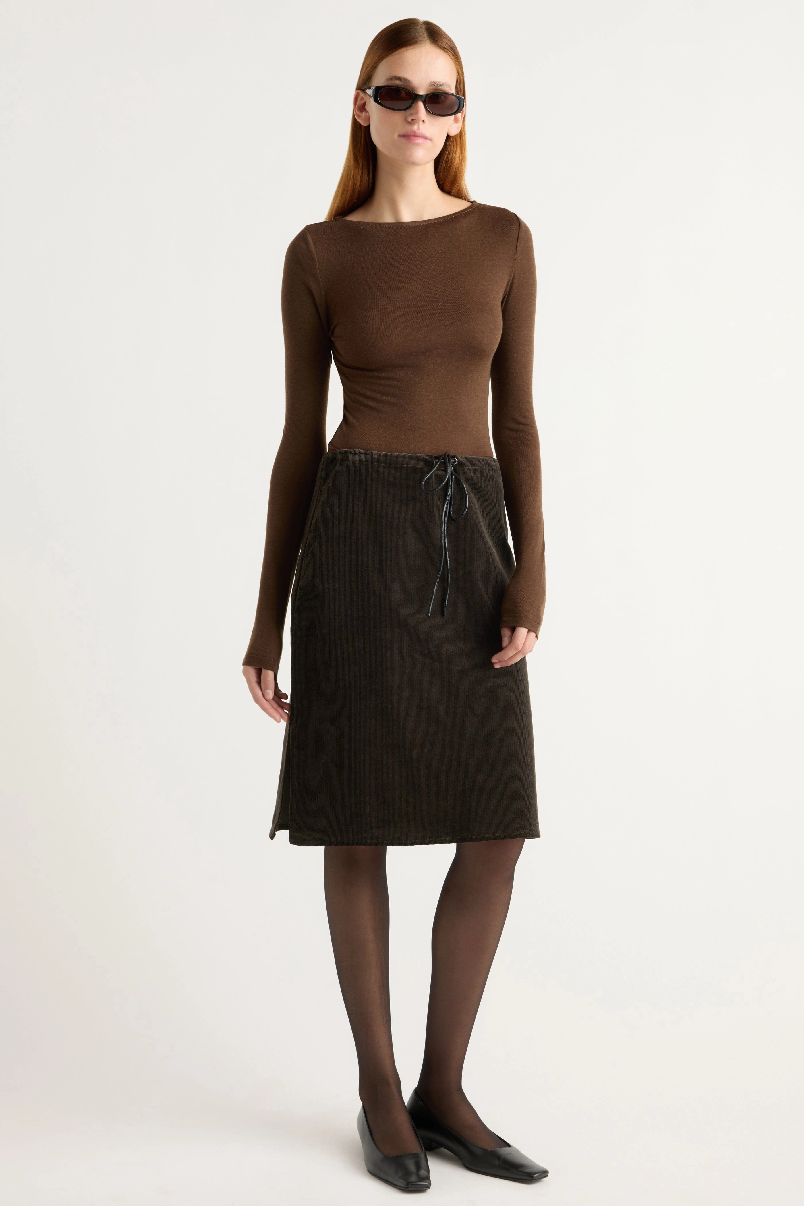 Polished Fit Bellamy Corduroy Tie-Waist Skirt