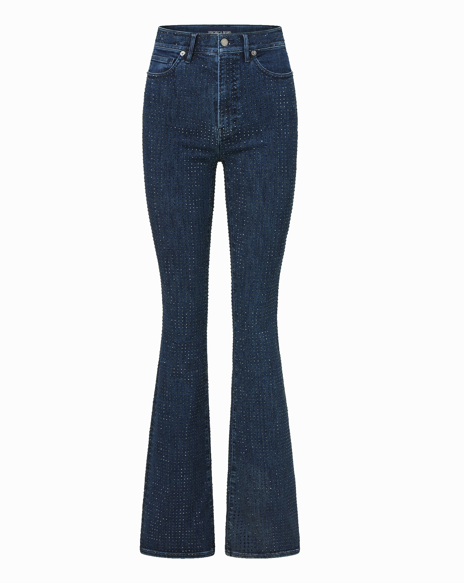 Smooth Texture Beverly Rhinestone Skinny-Flare Jean