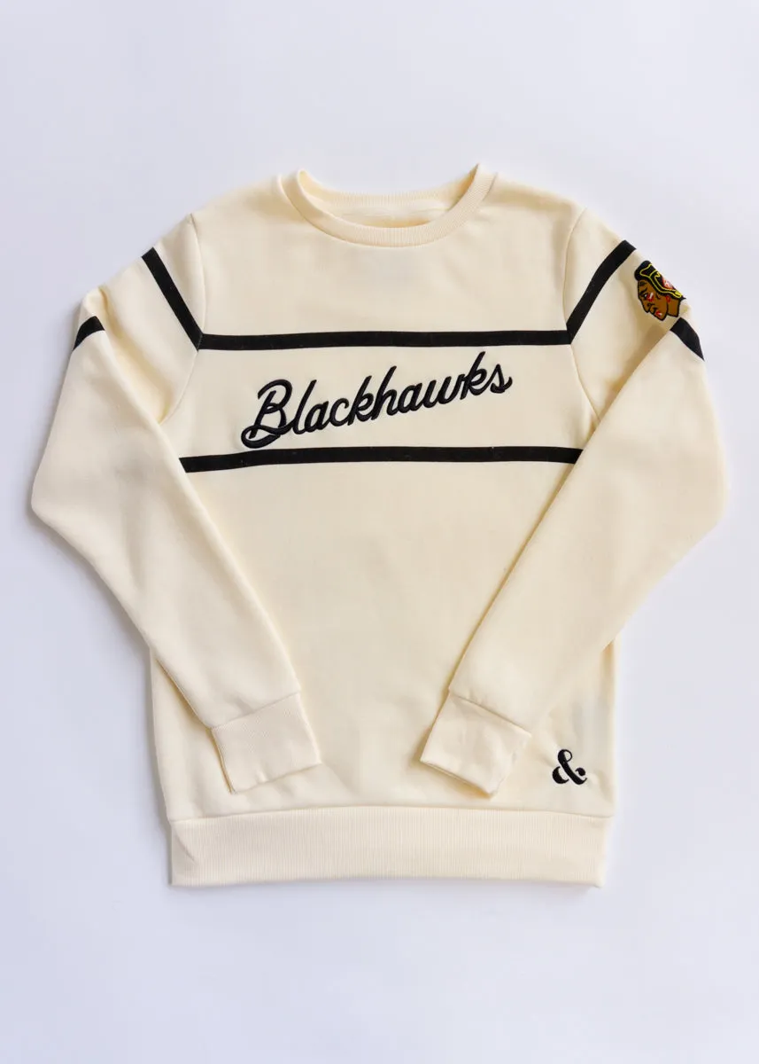 Active Comfort Blackhawks Script Sweatshirt - Cream