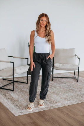 Bodie Cargo Joggers - Charcoal Utility Pockets LowProfileStitching