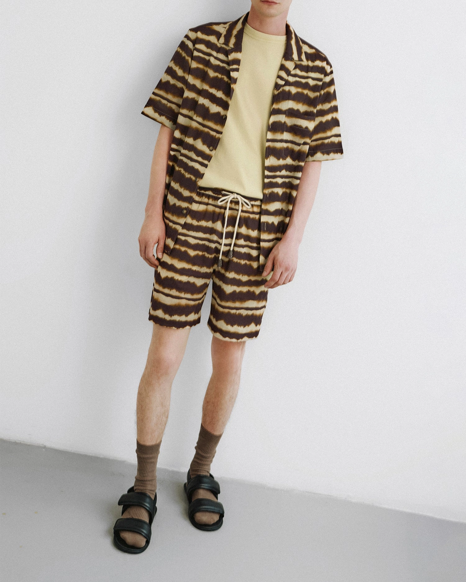 Casual Hangout Premium Option Bodil - Printed Cotton Voile Shirt - Tie Dye Stripe