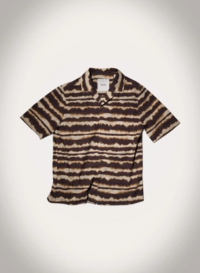 Bodil - Printed Cotton Voile Shirt - Tie Dye Stripe Work-to-Weekend Twill Weave