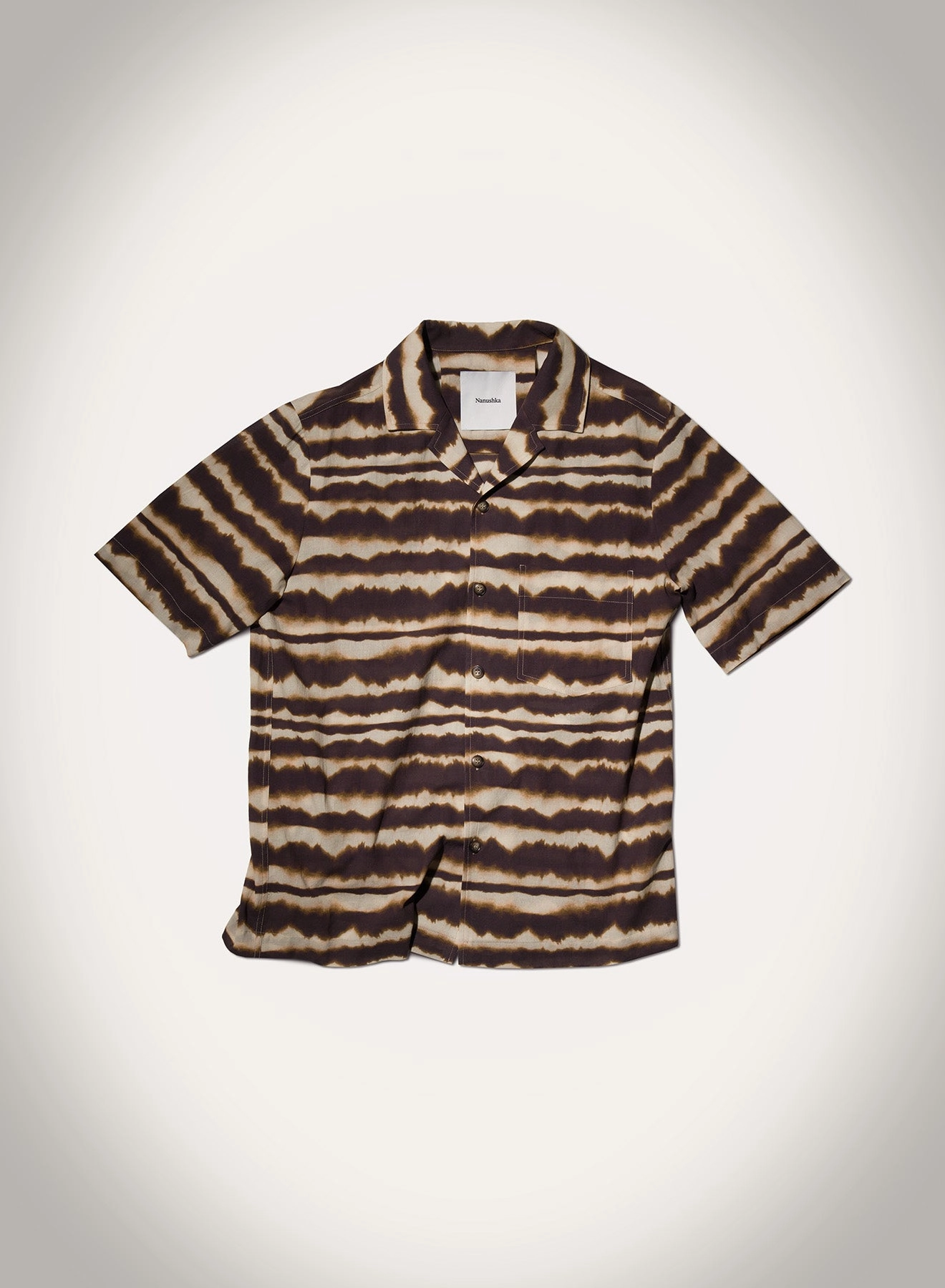 Button front Ombre look Bodil - Printed Cotton Voile Shirt - Tie Dye Stripe