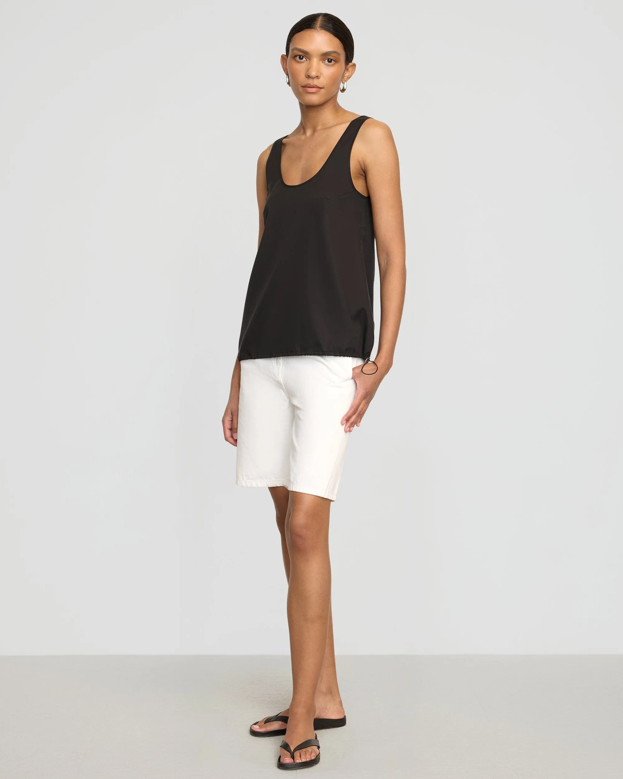 Miller Drawstring-Hem Tencel-Blend Tank Casual everyday wear Classic Vibes
