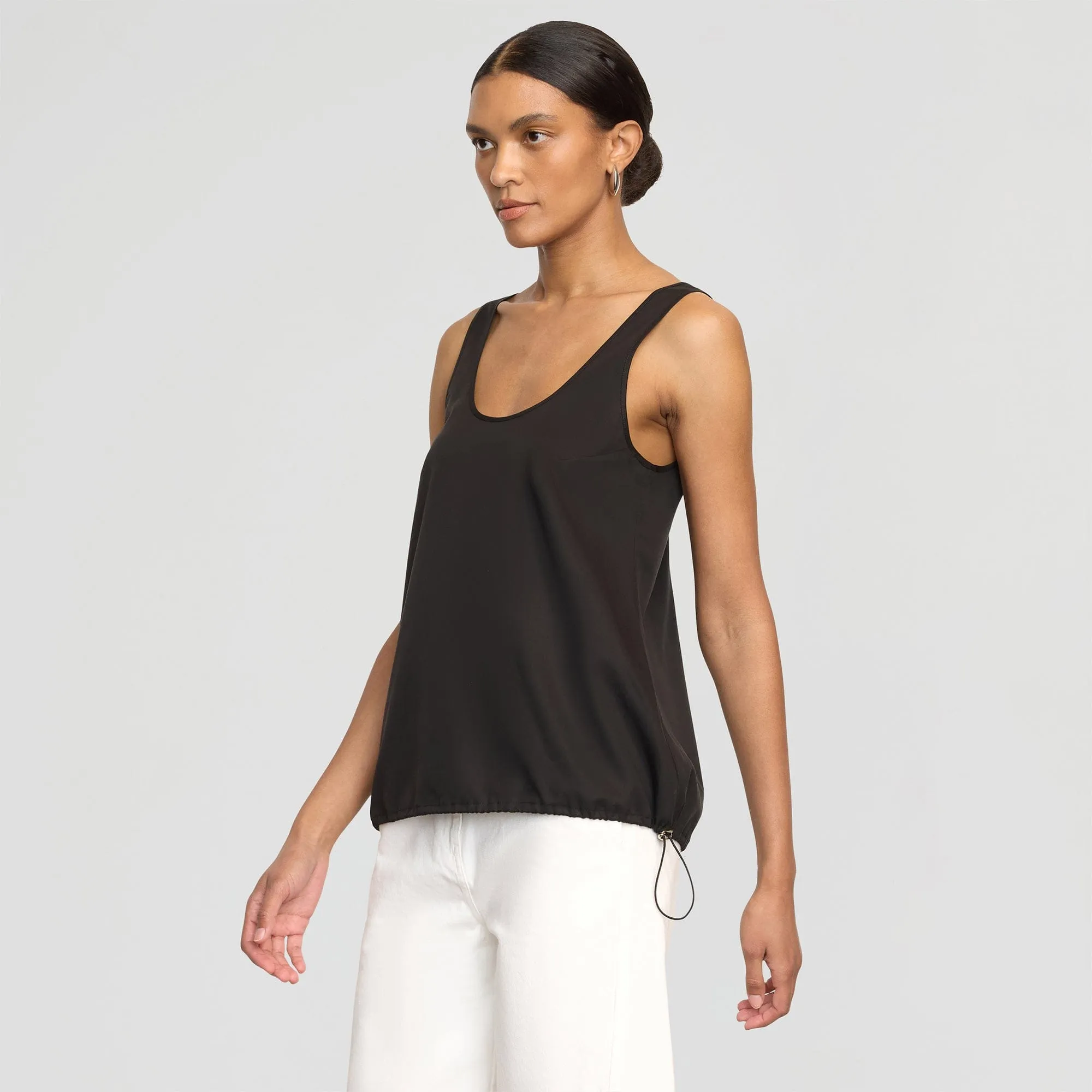 Easy Layering Miller Drawstring-Hem Tencel-Blend Tank