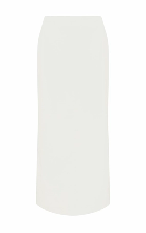 Manuela Midi Skirt in Ivory Soft Leather Quick Dry Technology Street Style