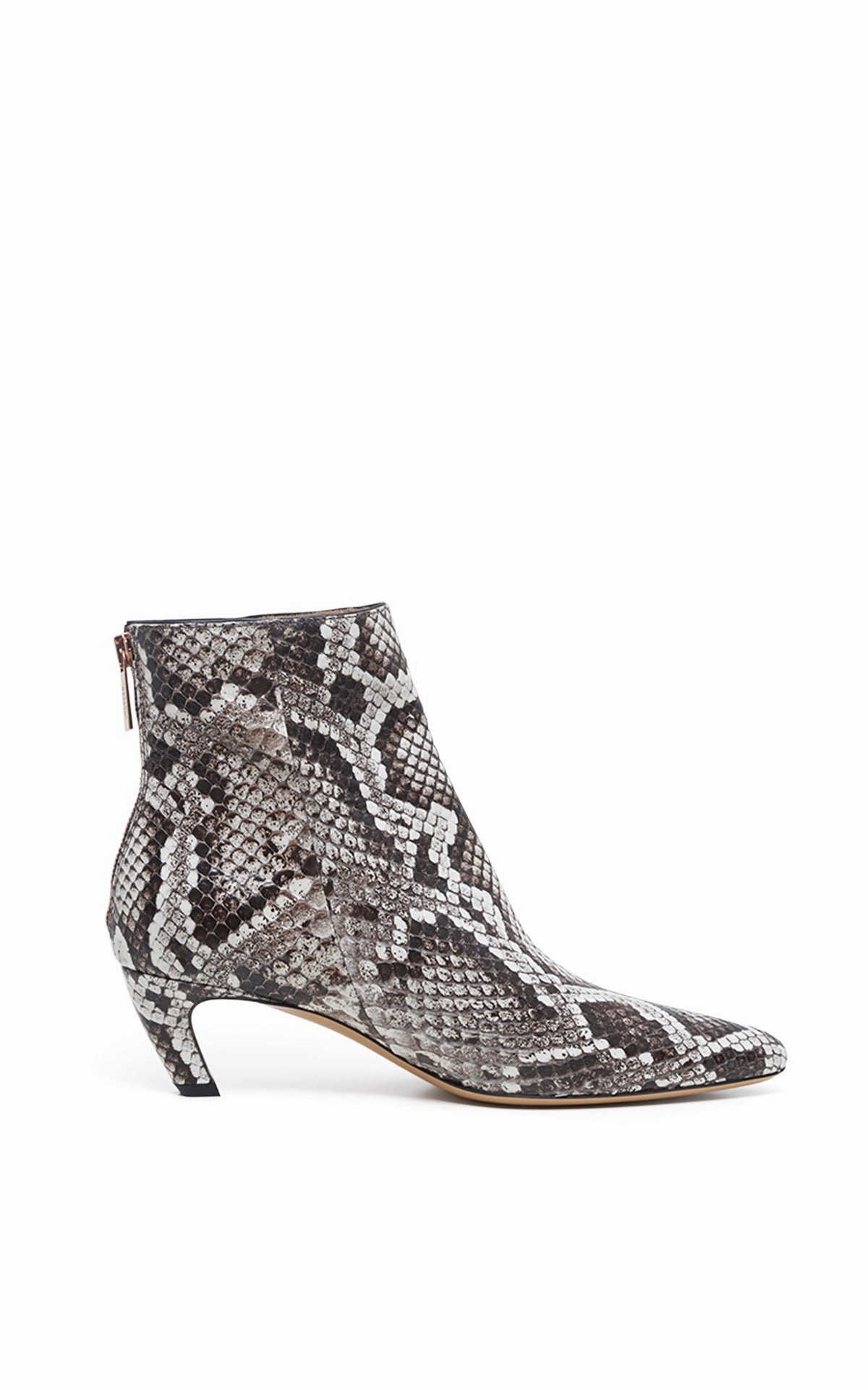 Clayton Ankle Boot in Black & White Inversa? Snakeskin Metallic Edge