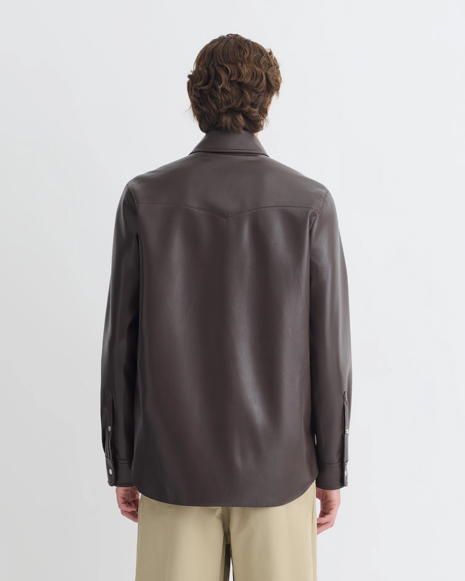 Anti-static Everyday Wear Braylo - Okobor? Alt-Leather Shirt - Coffee Ground