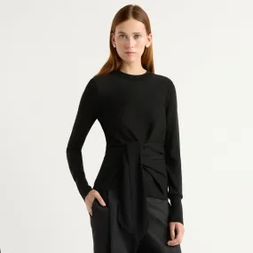 Robin Tie-Front Tencel-Wool Sweater Chill Wear Lightweight Thermal