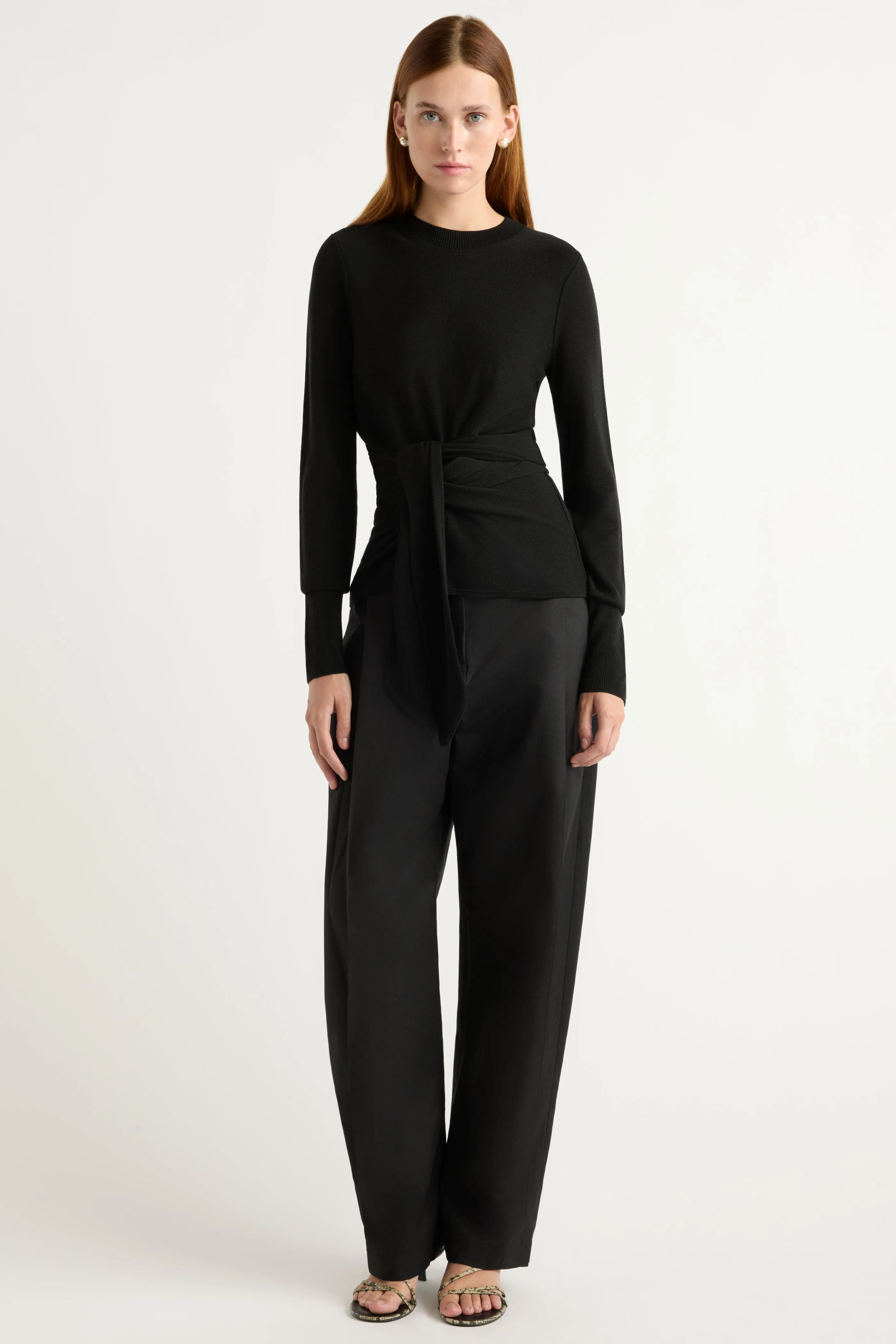 Robin Tie-Front Tencel-Wool Sweater Knit texture Outdoor Vibe