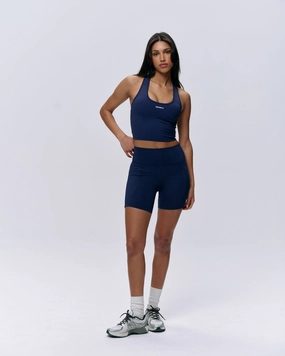 Microfiber Blend Fabric Ultimate Ultra Crop Pocket Shorts - Navy Blue