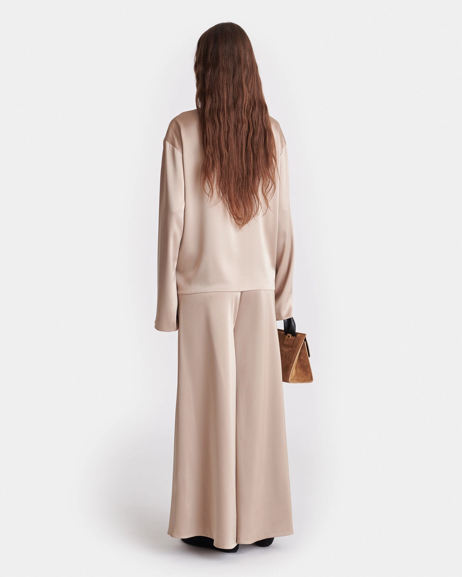 Non Iron Material All-Ages Fit Mencia - Slip Satin Polo-Neck Top - Dune