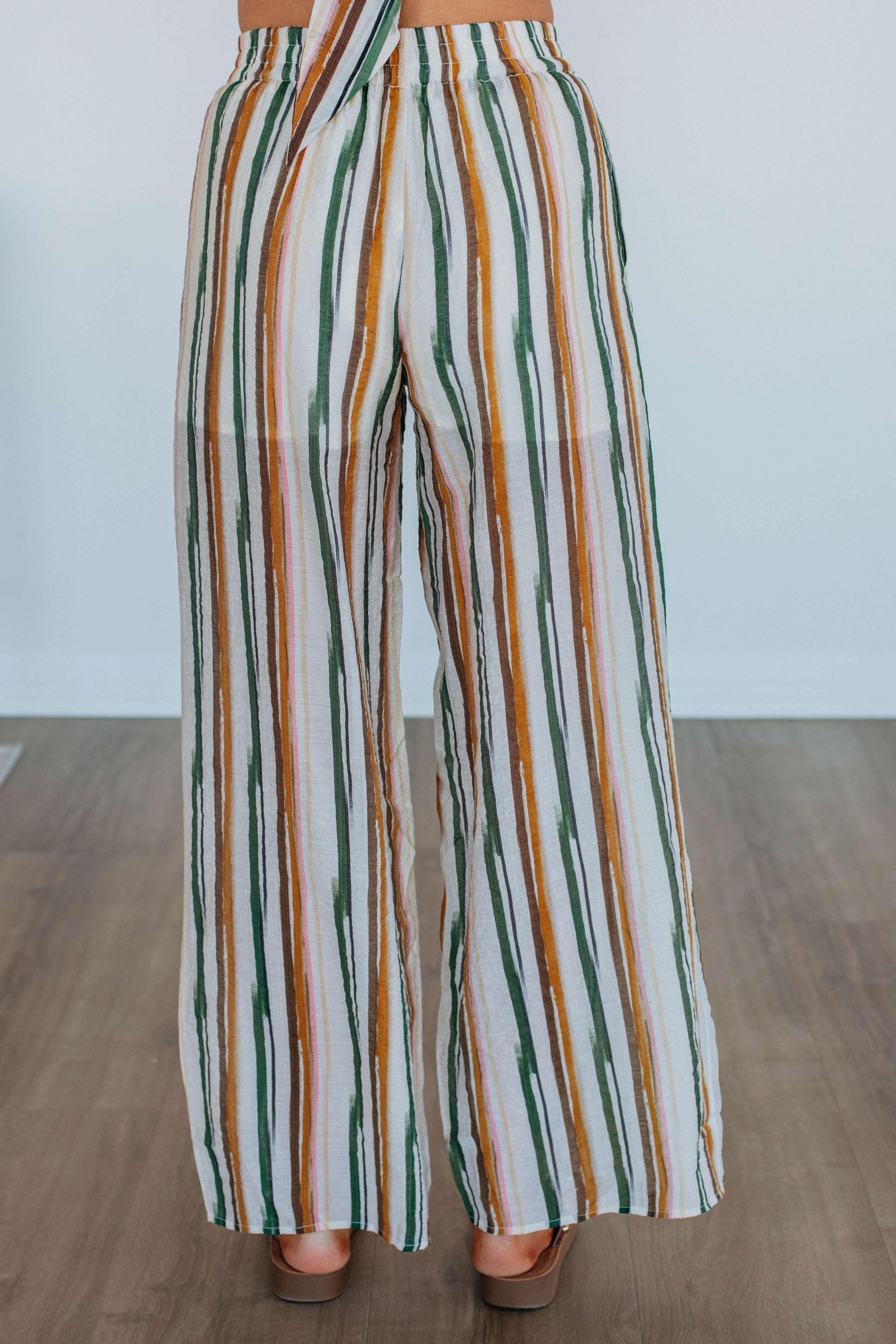 Karey Striped Pants Bi Stretch Fabric