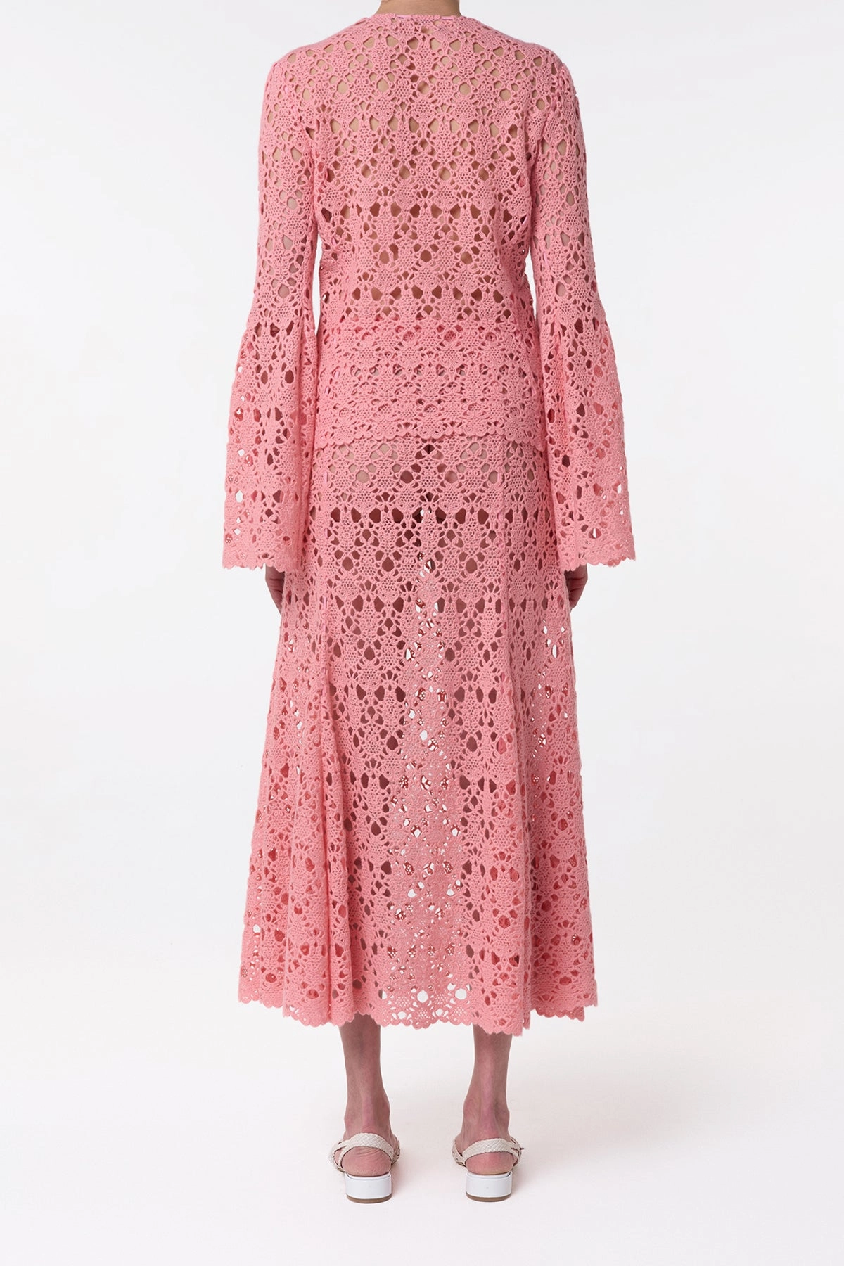 Florence Maxi Skirt in Rosa Cashmere Lace Minimalist Chic Tea length