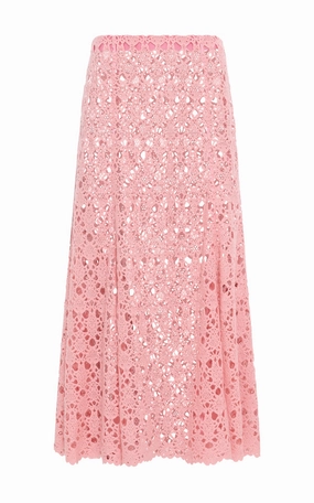 Sheer Overlay Florence Maxi Skirt in Rosa Cashmere Lace