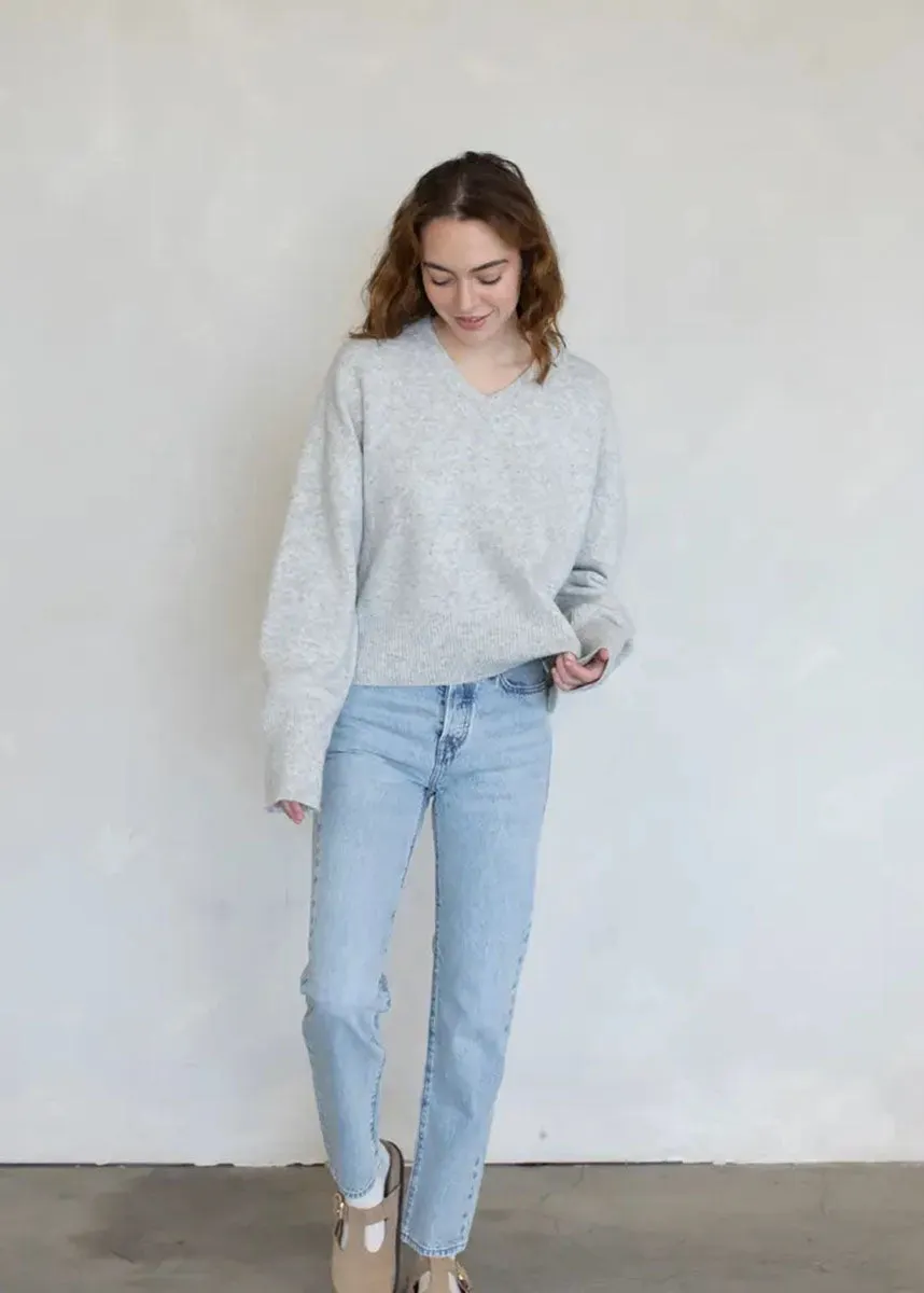 Outdoor Comfort Briar V-Neck Sweater - Heather Grey