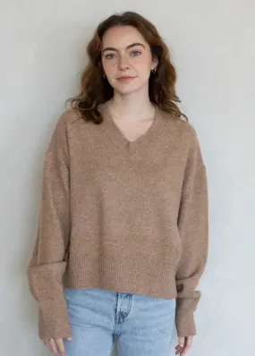 Winter Wear Briar V-Neck Sweater - Mocha