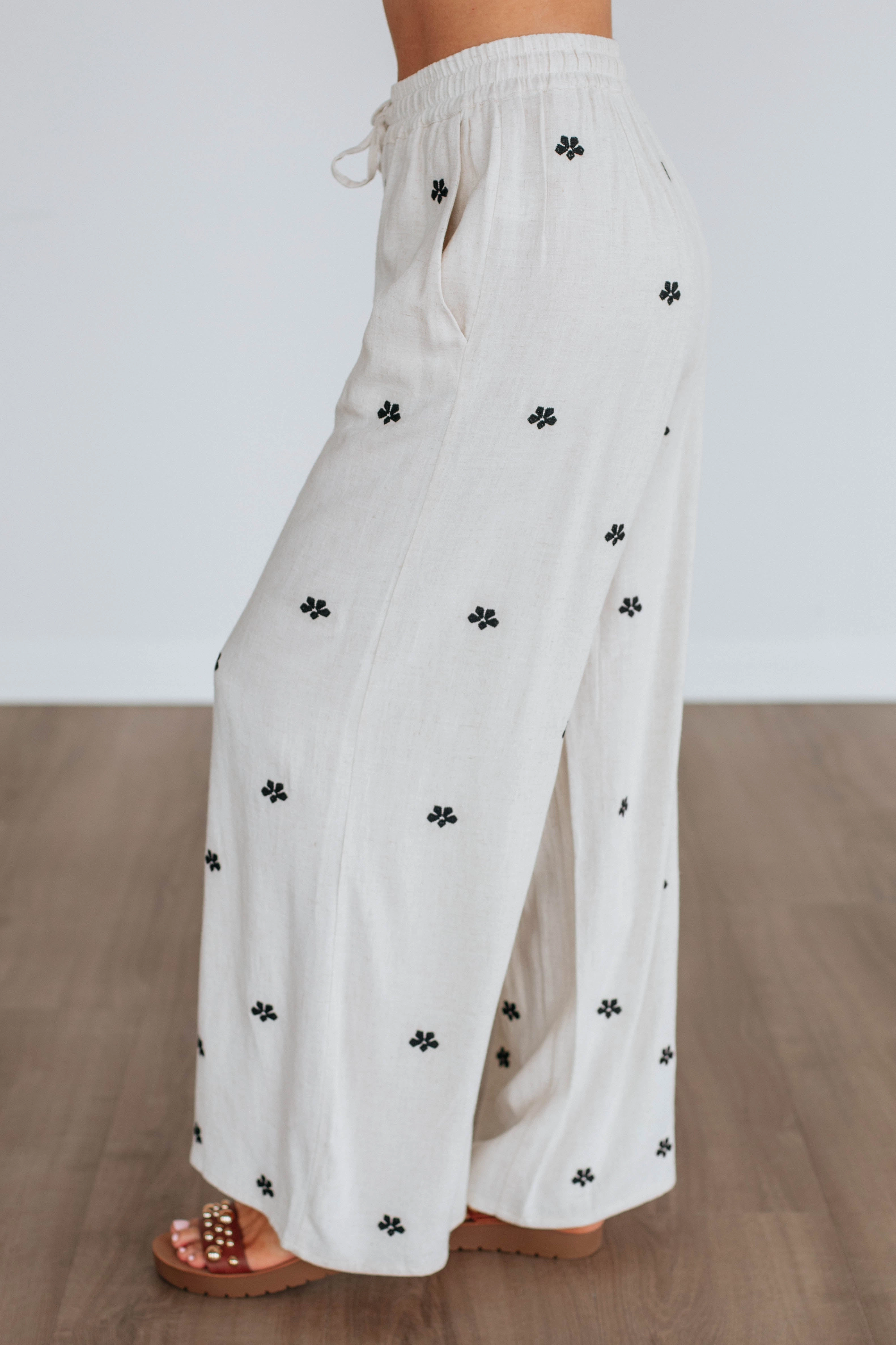 Flexible Knee Panels Brinley Linen Pants