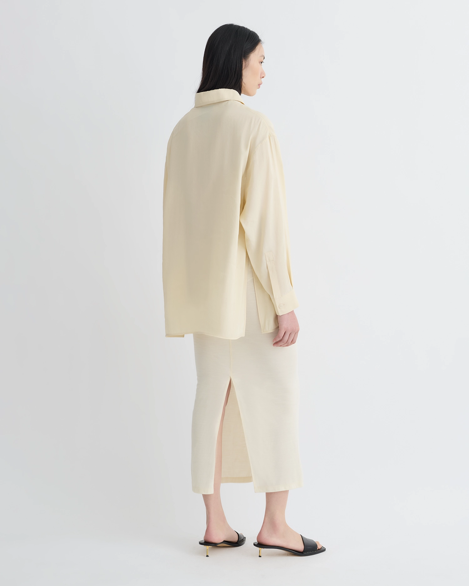 gender-neutral Durable Thread Construction Linka - Glass Poplin Shirt - Oat