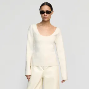 Quick Comfort Camilla Seam-Detail Scoop-Neck Sweater