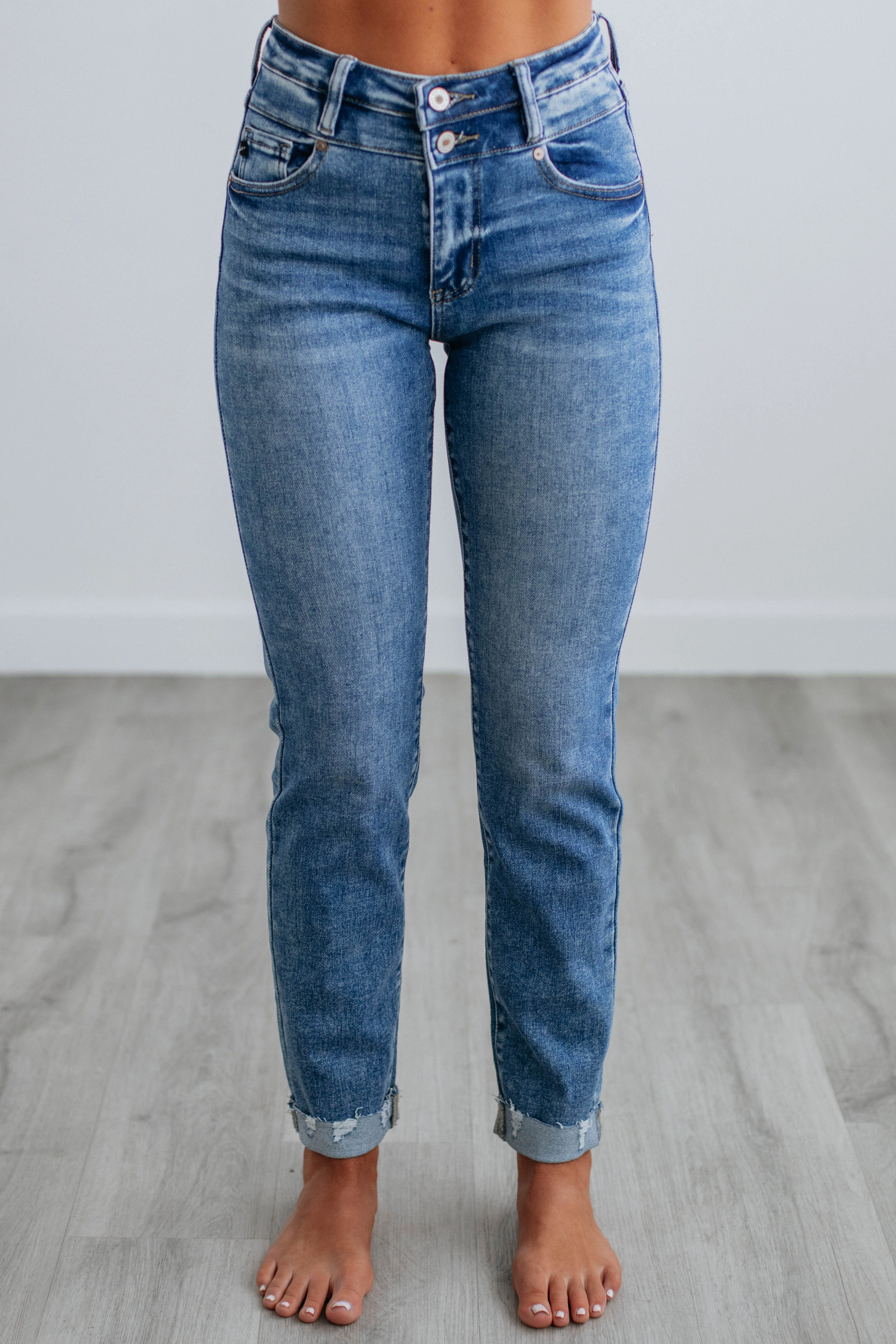 Stylish Vibrant Neat And Easy Carlin KanCan Jeans - Medium Wash