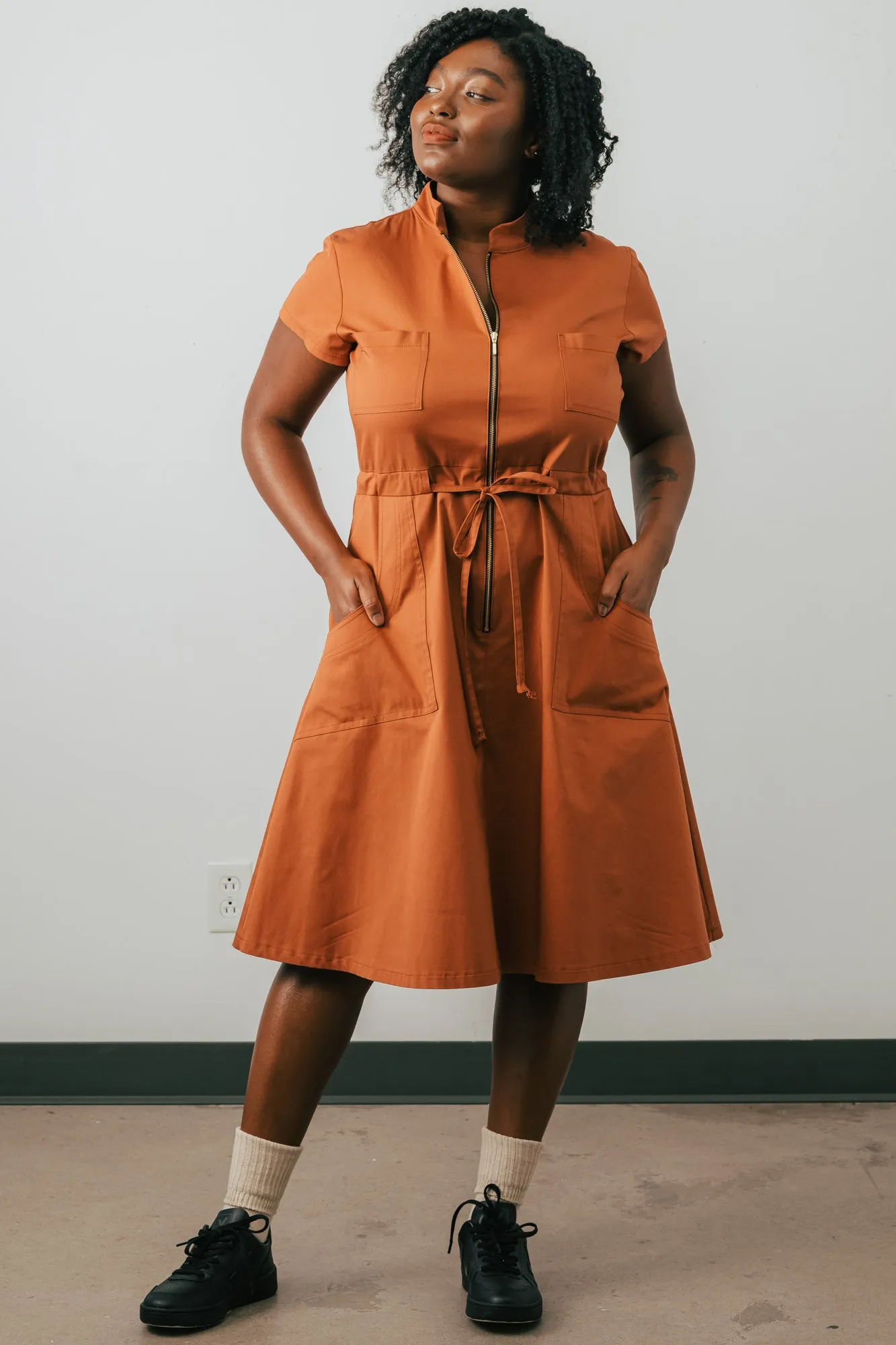 Cascade Dress tailored look