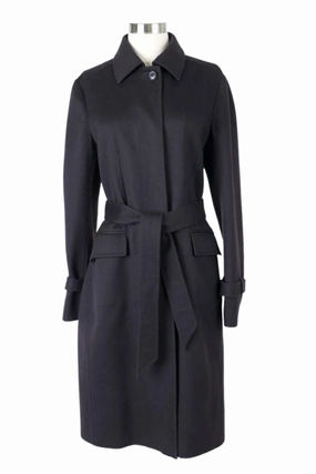 Cashmere Belted Dress Coat Bonded Fabric