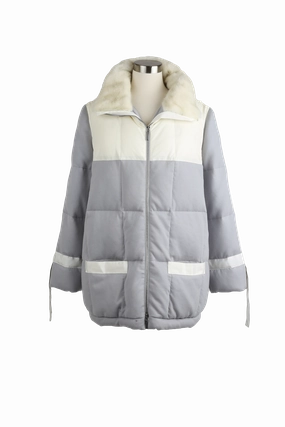 BondedSeams Flexible Fit Cashmere Down Quilted Coat W/ Mink Collar