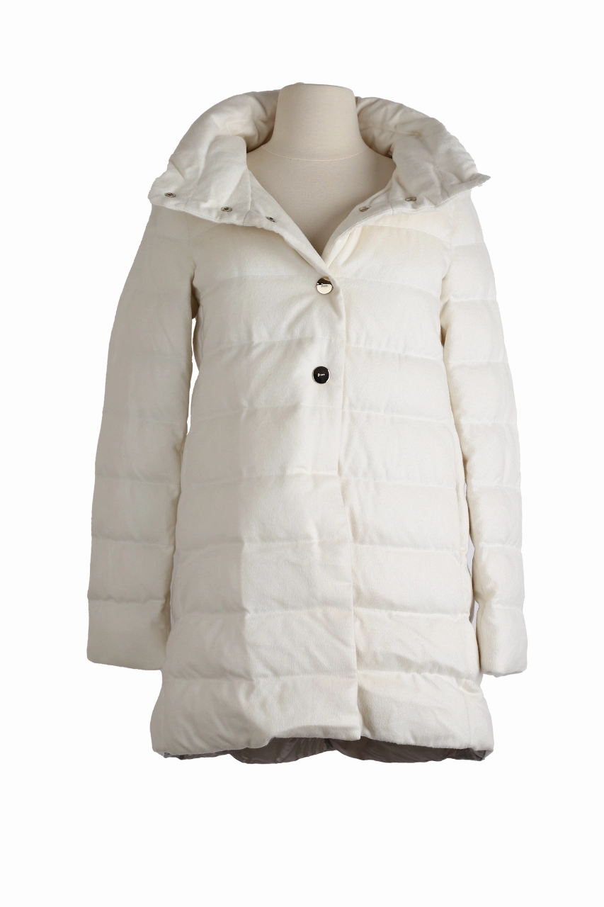 City Walking Style Cashmere Silk Down Puffer Jacket