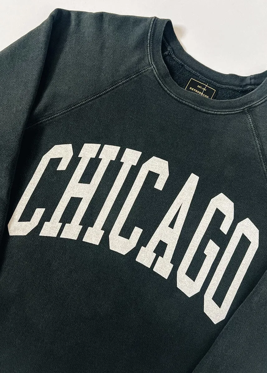 Chilly Ready Layered Fashion Chicago Classic Crew Sweatshirt - Vintage Black