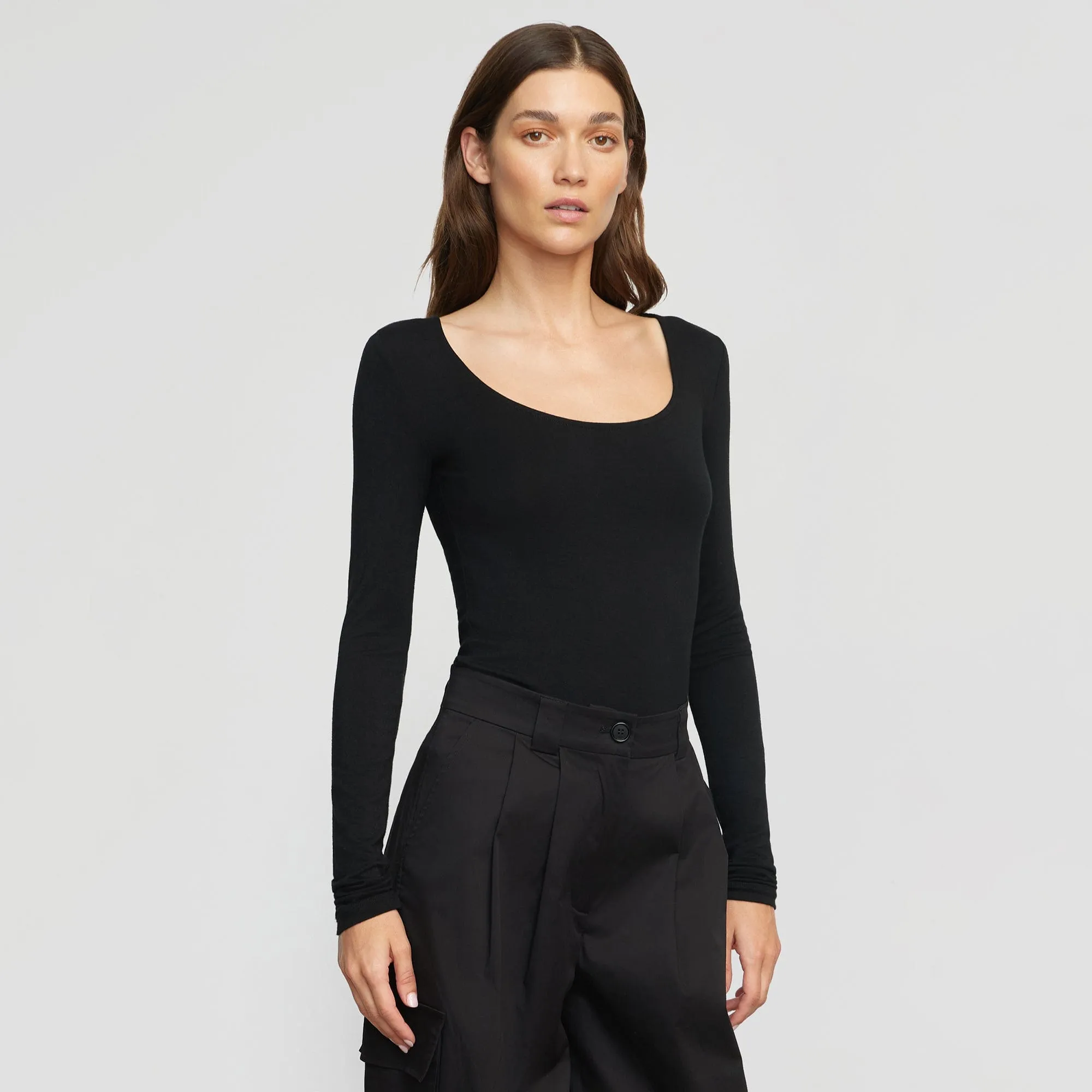 Light Flex Casual Ease Skyler Square-Neck Long-Sleeve Tee