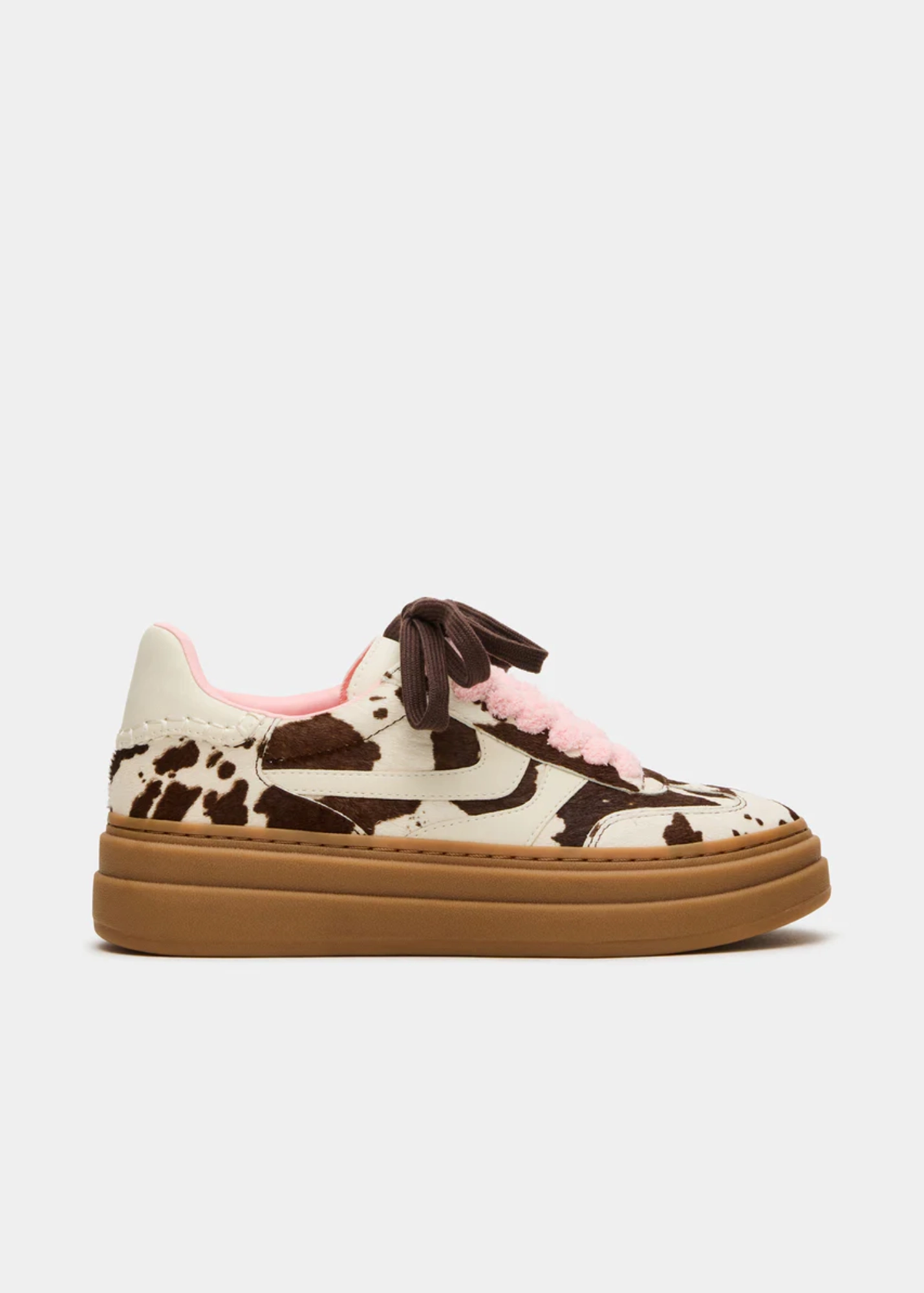 Steve Madden Dodge Cow Print Platform Sneaker Walk Support