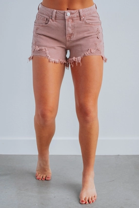 Charleigh Risen Shorts - Mauve Relaxed Movement barbecue outfit