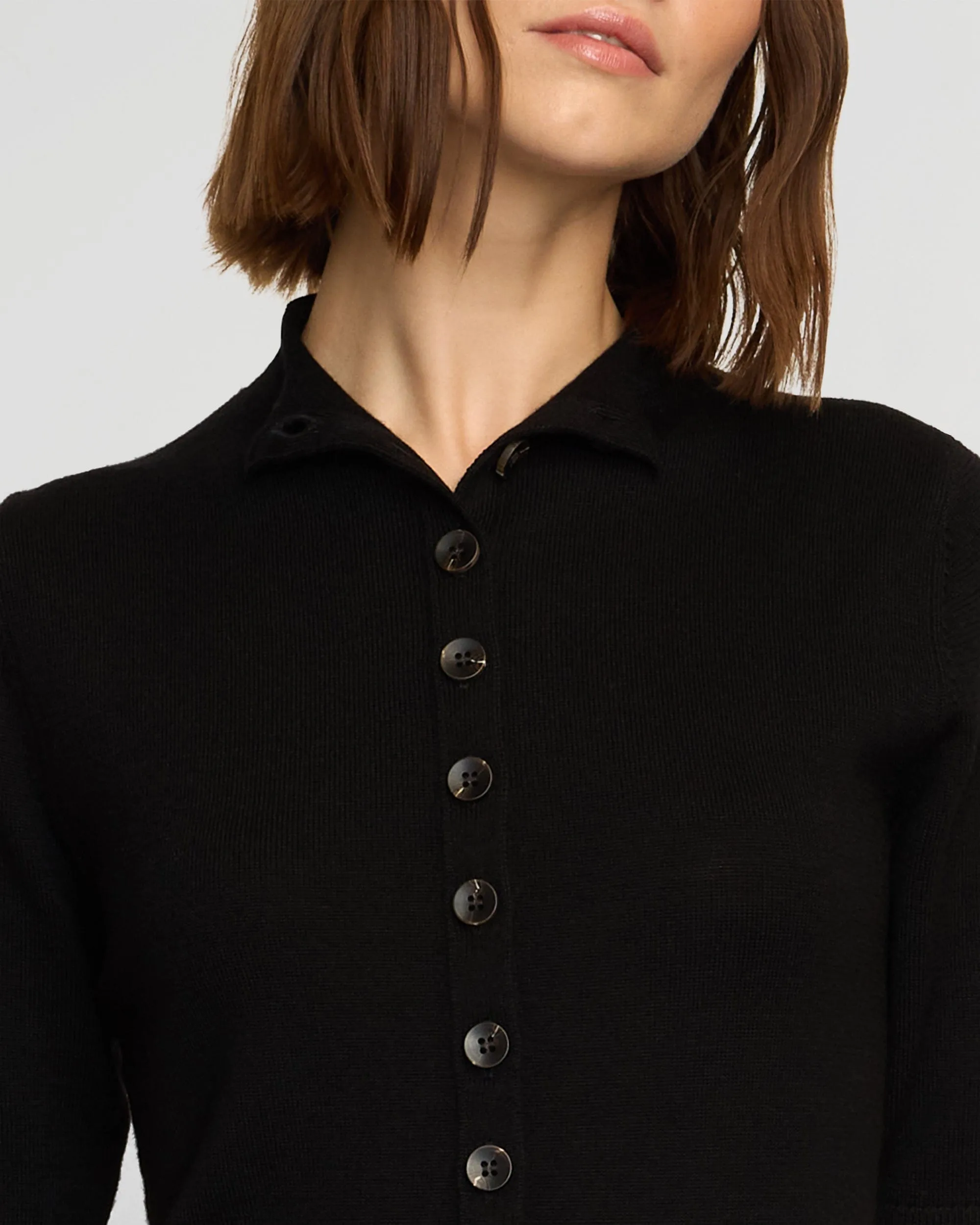 Fashion Ready Charlotte Wool Button Short-Sleeve Sweater