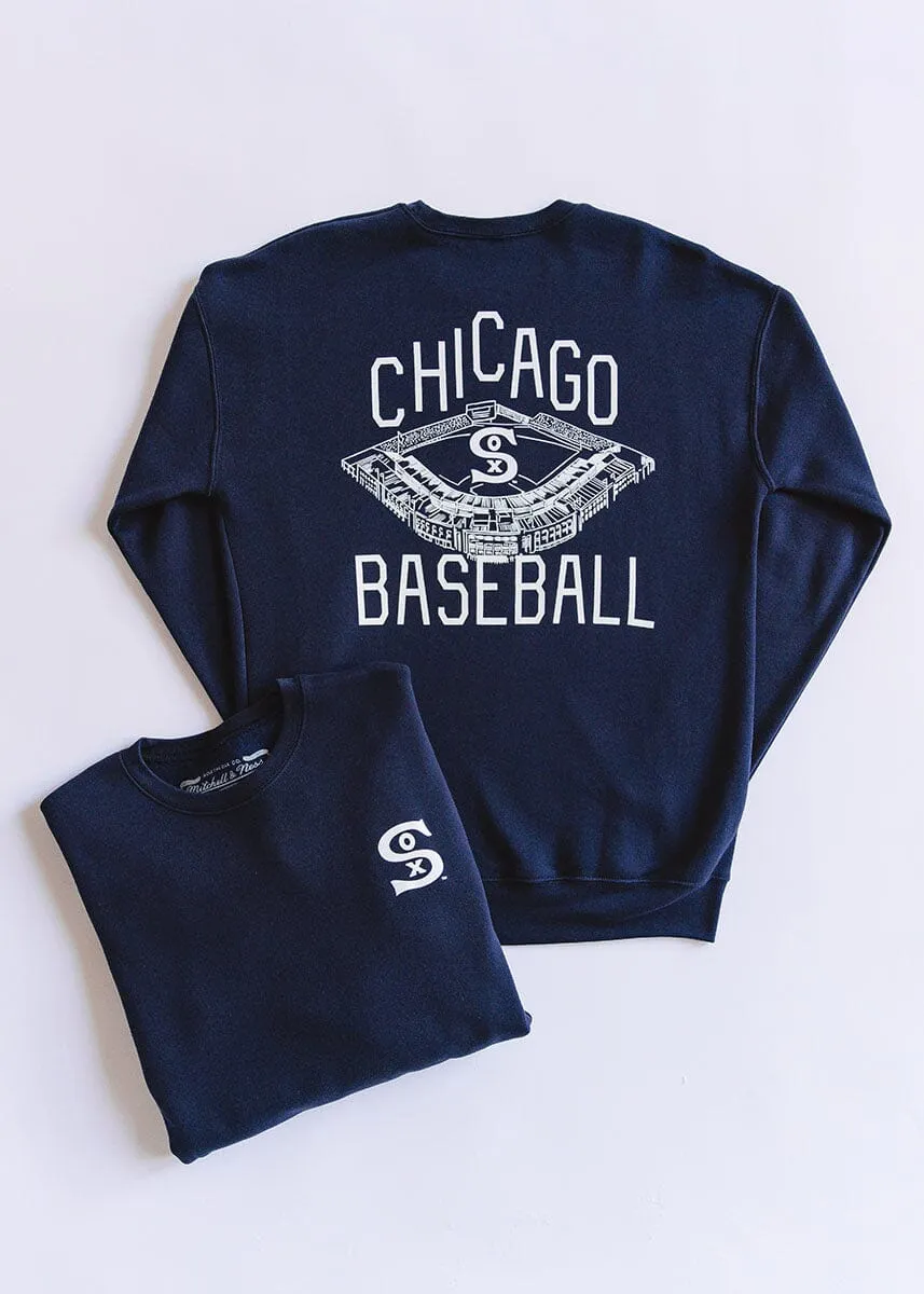 Curved Hemline Anti Pilling Finish Chicago Baseball Sox Stadium Fleece