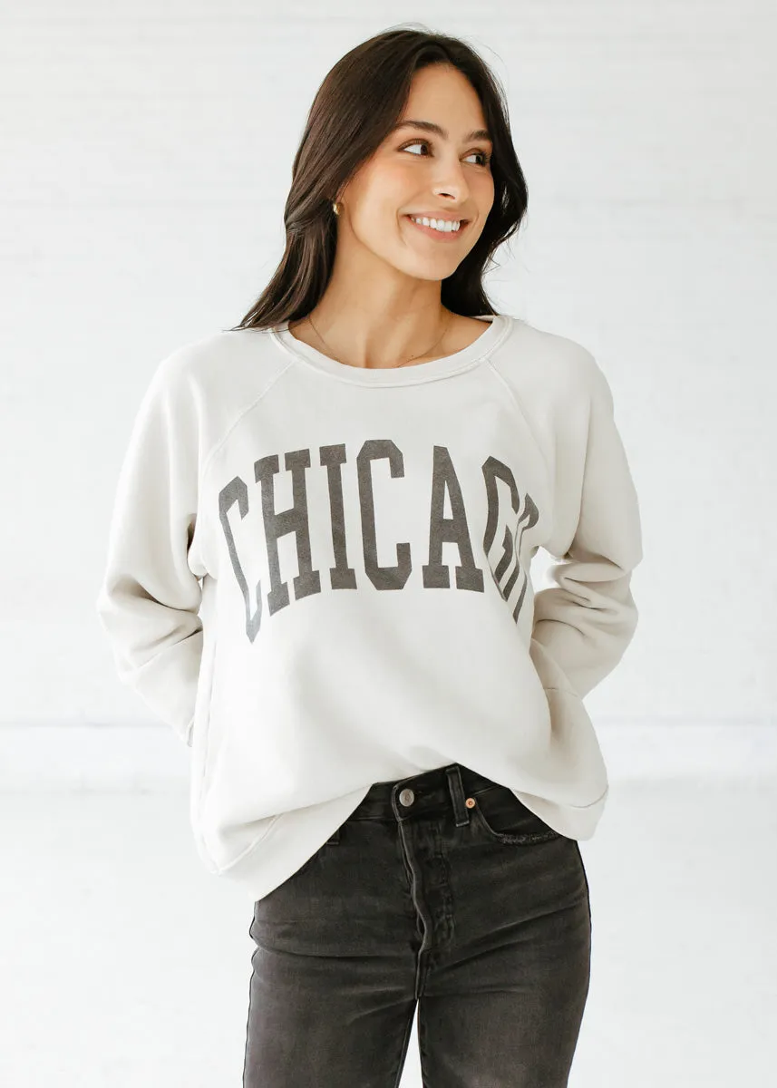 Chicago Classic Crew Sweatshirt - Vintage Stone Knit Design Breathable Movement