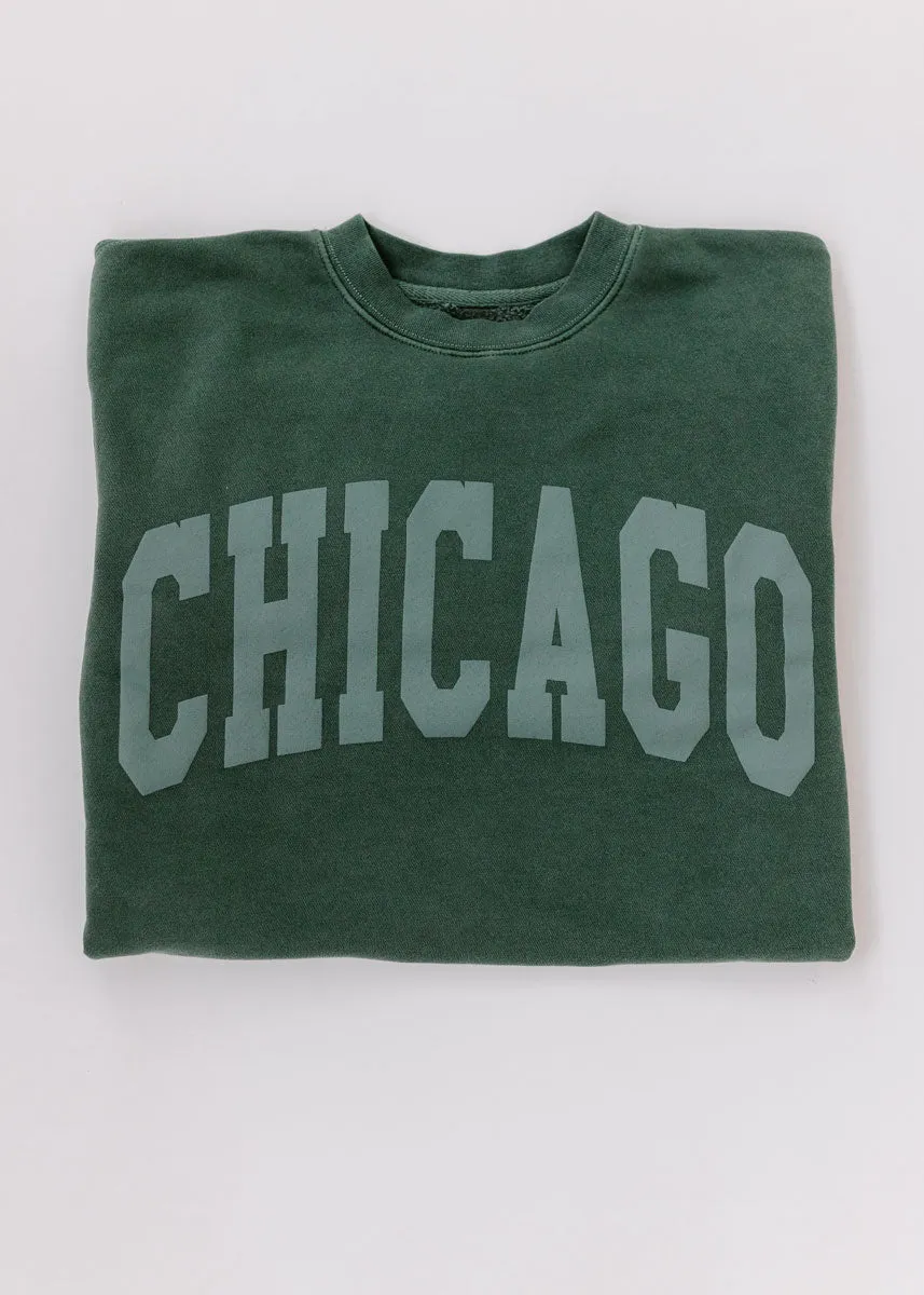 Sporty Style Chicago Collegiate Puff Sweatshirt - Alpine