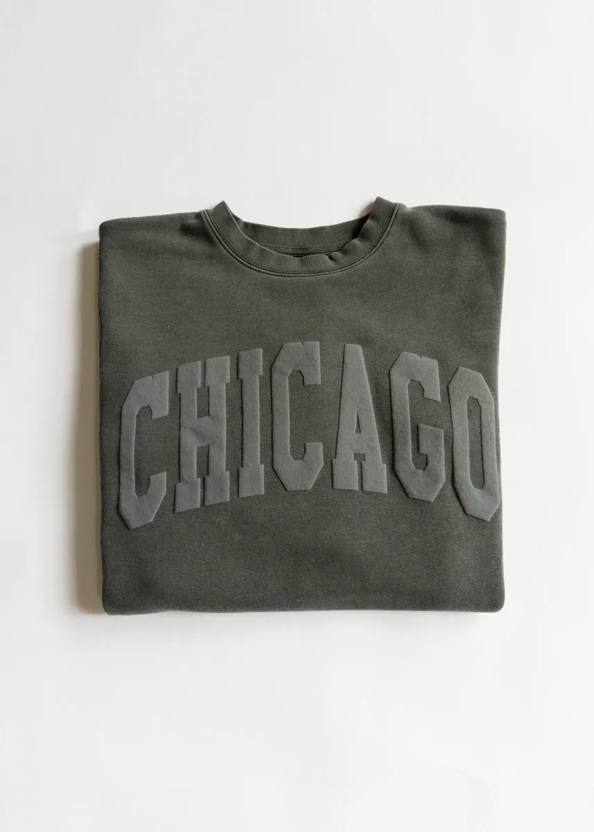 Chicago Collegiate Puff Sweatshirt - Black Ventilated Underarm Abrasion Resistant Seams