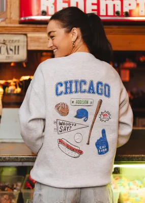 Chicago Game Day Icons Sweatshirt Anti Static Treatment Chill Layer