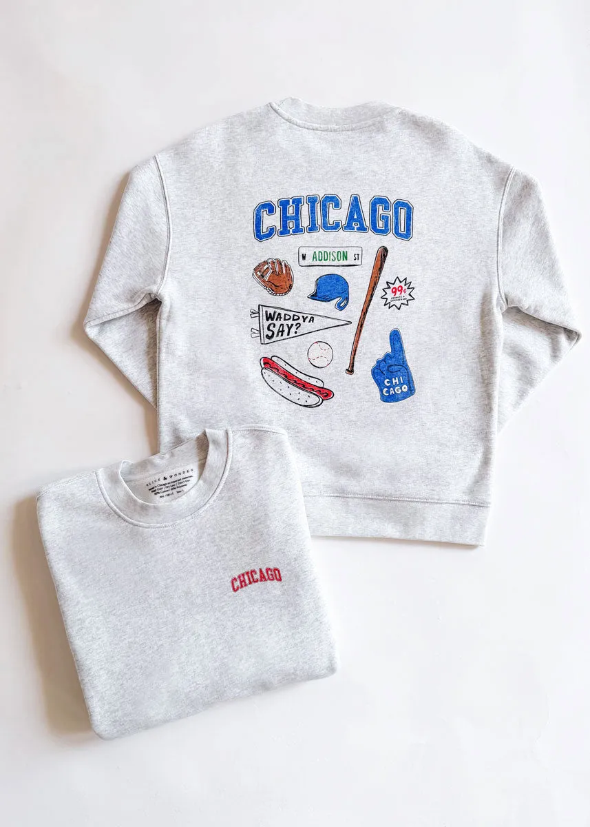Cozy Waist Cozy Everyday Wear Chicago Game Day Icons Sweatshirt