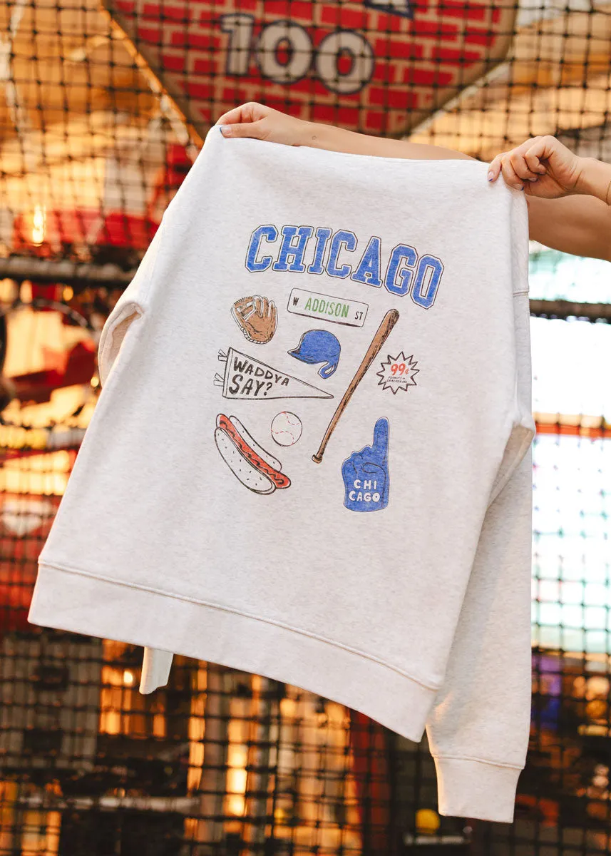 Chicago Game Day Icons Sweatshirt Simple Fashion Sleek Comfort Fit