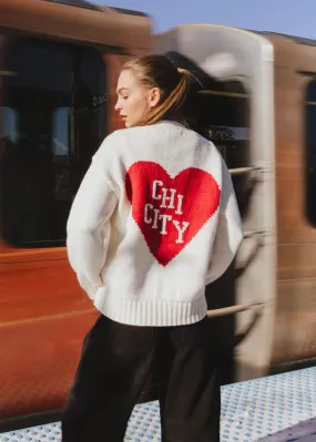 Layer Ready Chicago Heart Cardigan - Cream