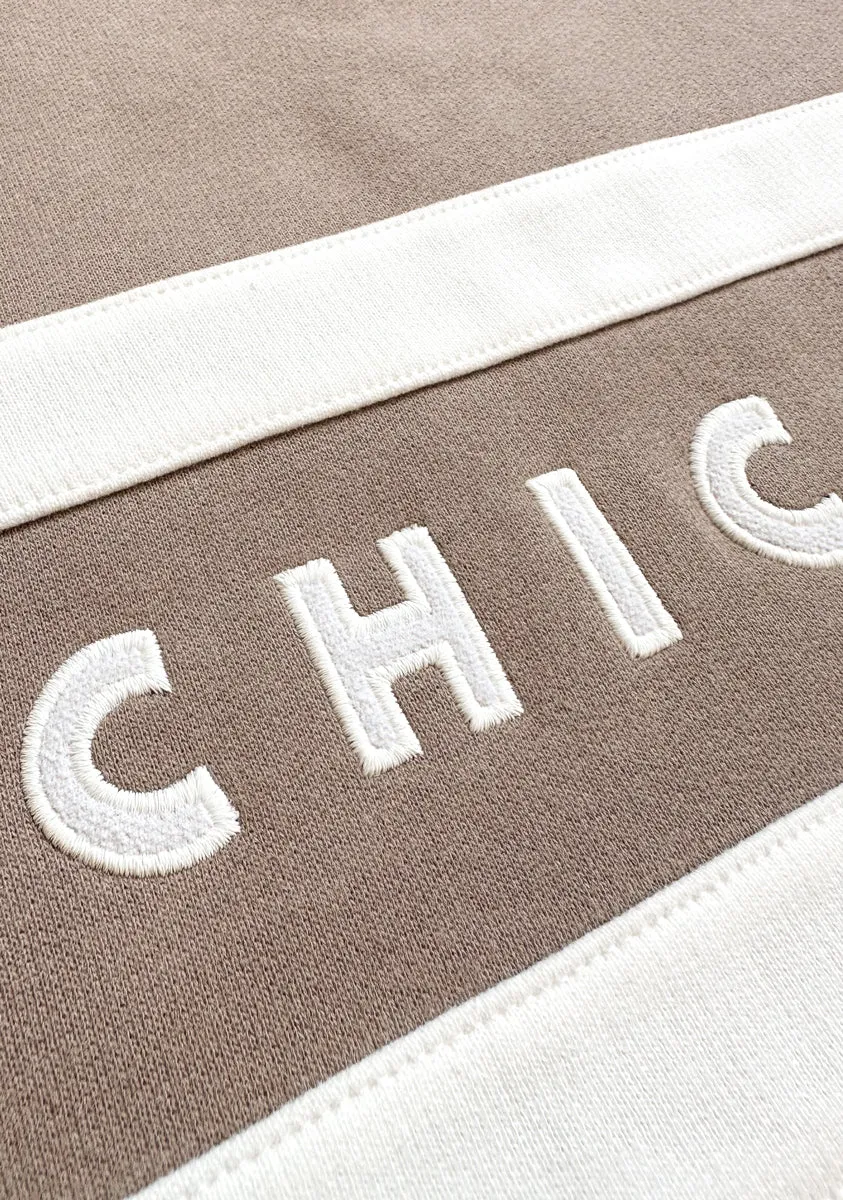 Chicago Oversized Rugby Sweatshirt - Taupe Snuggly Knit