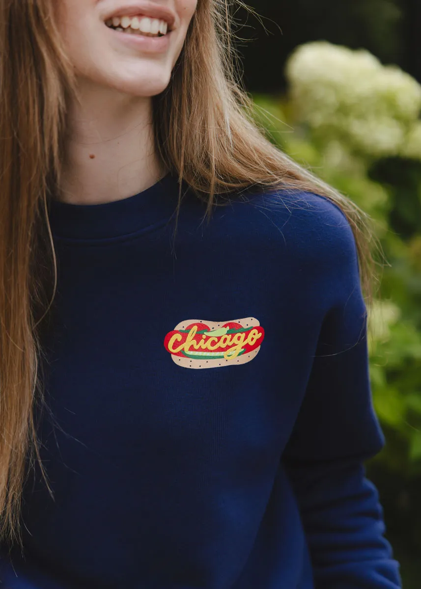 Sport Layers Classic Knit Design Chicago Patches Sweatshirt