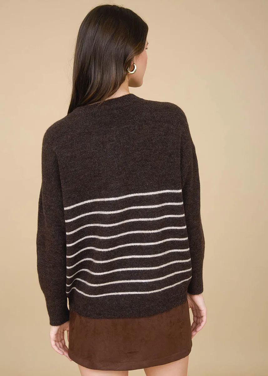 Comfy Layer Fit Comfy Base Felix Striped Sweater - Brown