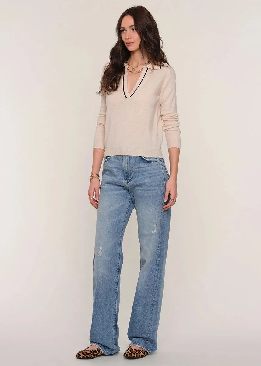 Citrine Sweater - Ivory Classic Knitwear Reinforced Edging