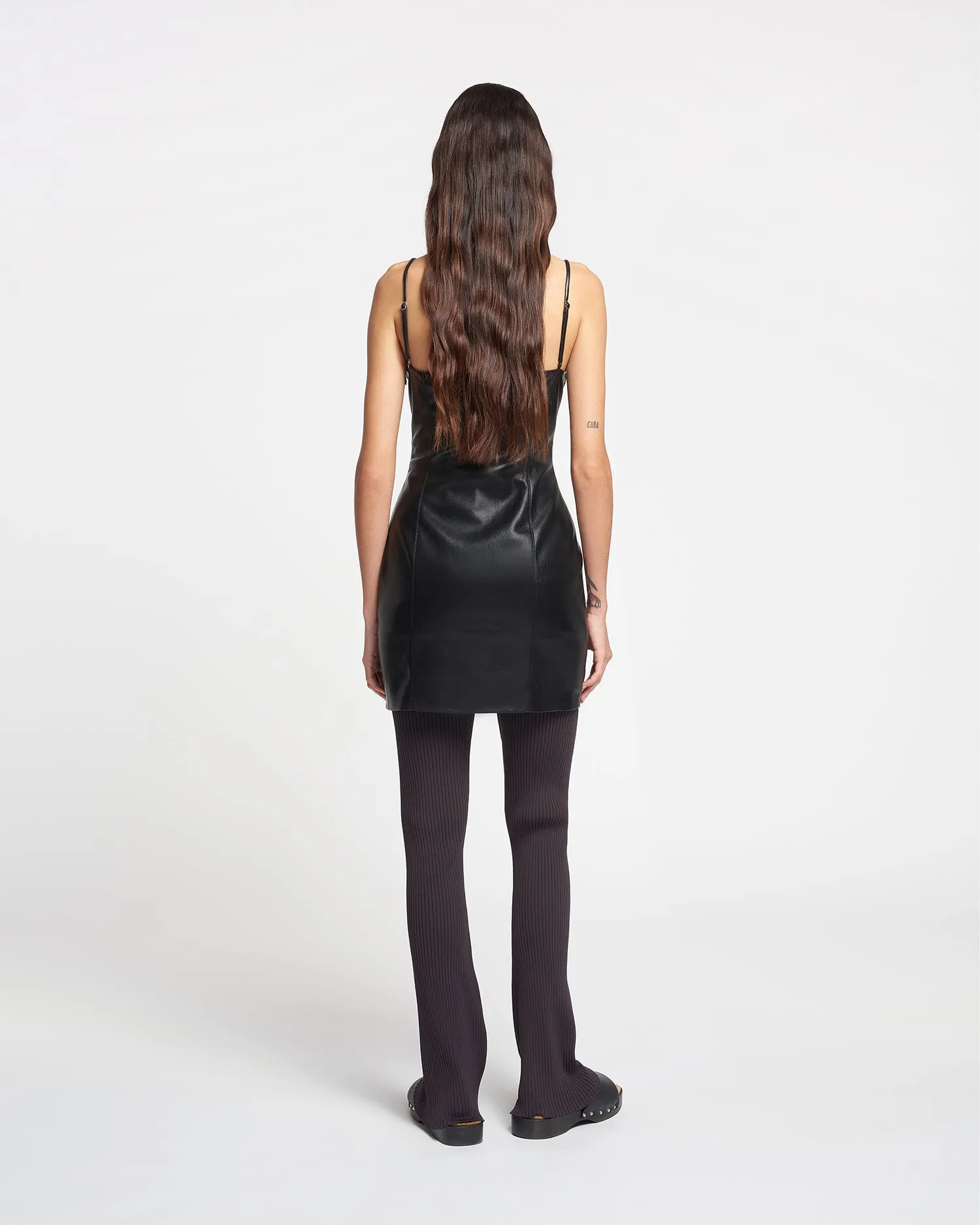 Classic Layers Jorie - Okobor? Alt-Leather Mini Dress - Black