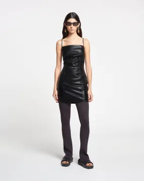 Jorie - Okobor? Alt-Leather Mini Dress - Black Smart Silhouette Comfortable and Chic