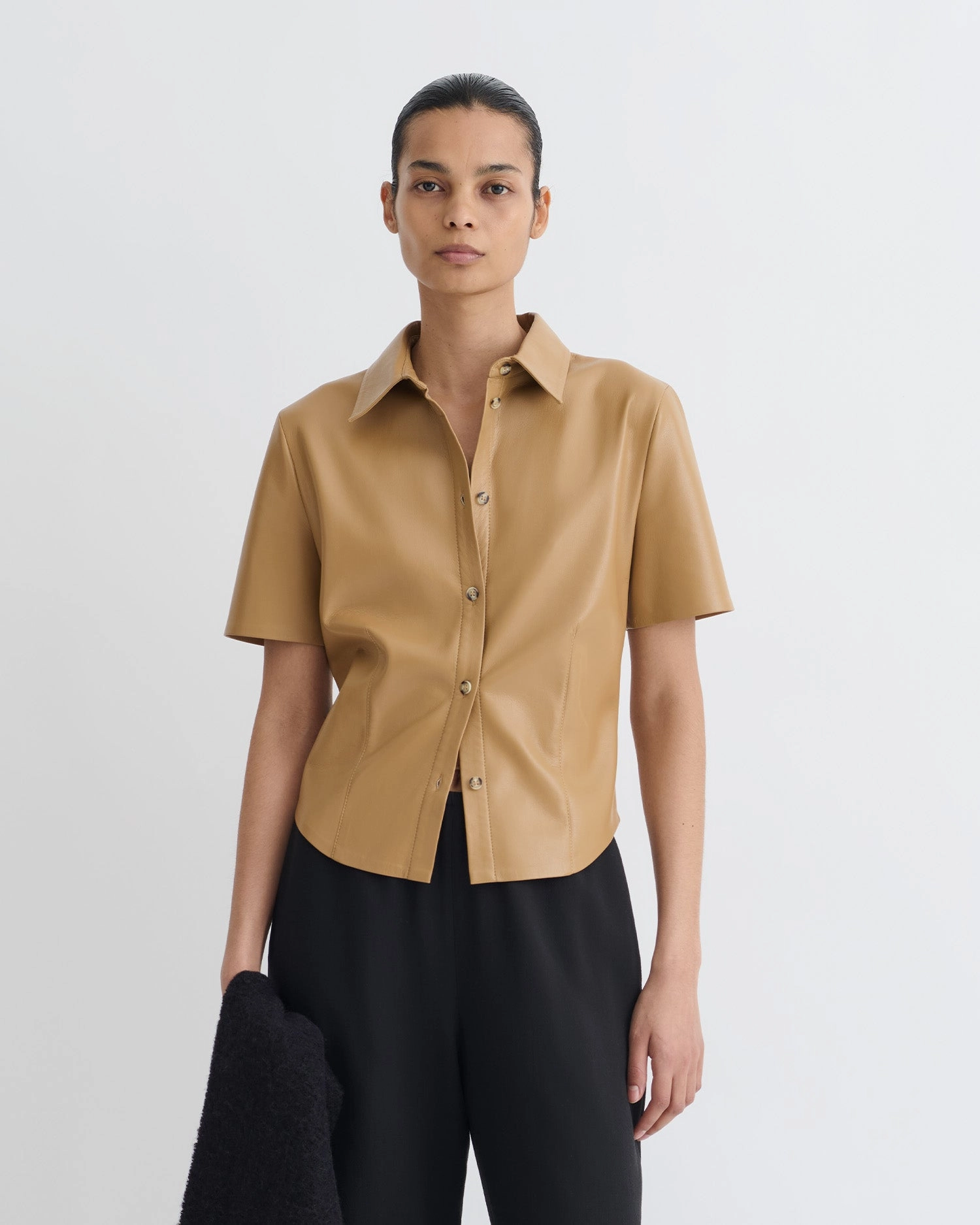 Functional Pocket Trendy Fashion Clare - Okobor?Alt-Leather Shirt - Oak